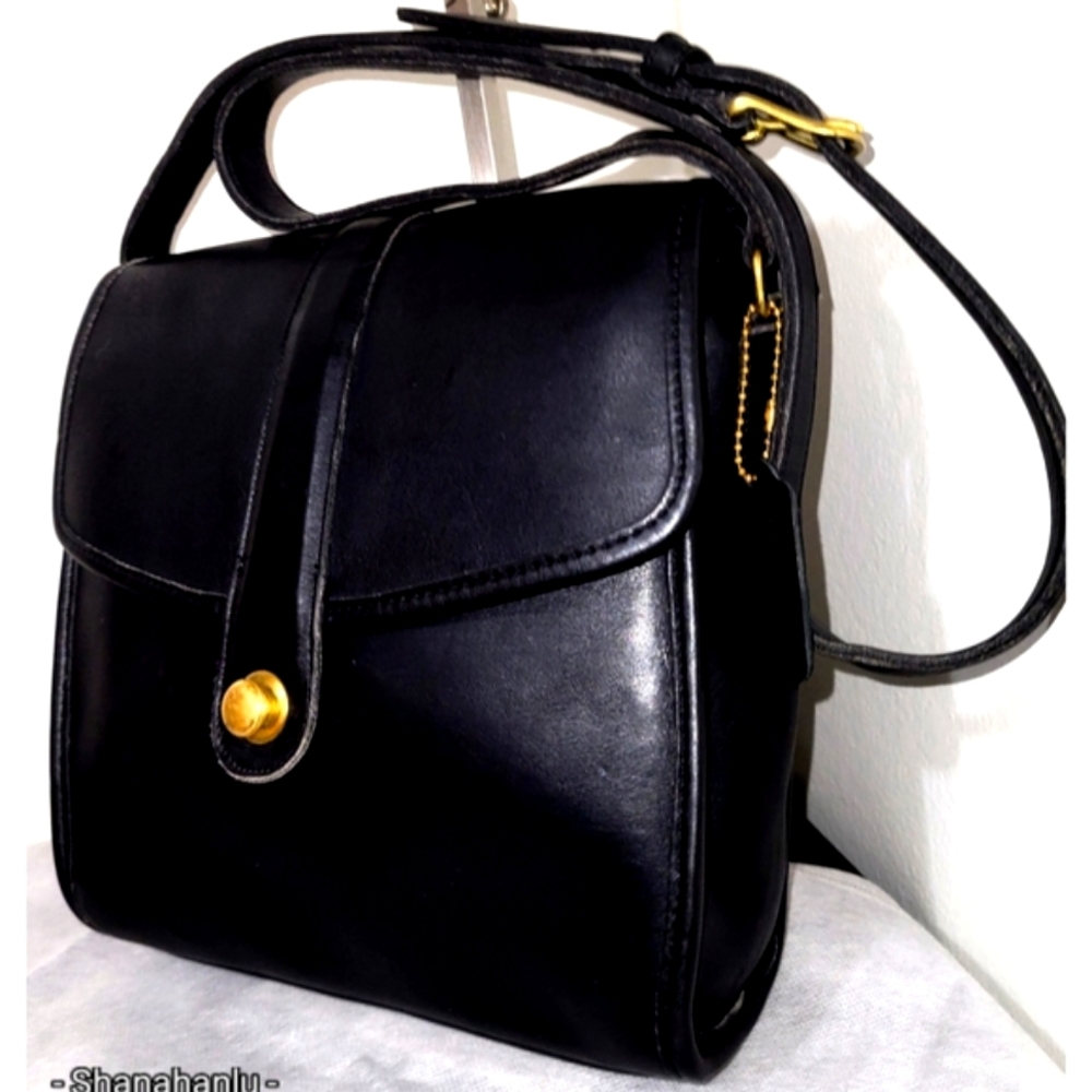 Coach Vintage Scout Black Leather Crossbody Bag USA